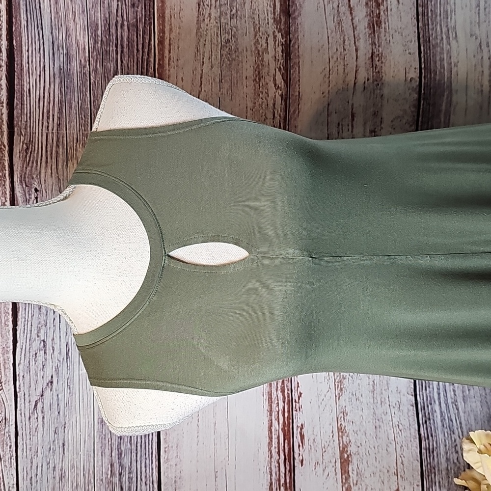 NEW DOUBLE ZERO ARMY GREEN PULLOVER SWING DRESS - Picture 3 of 11
